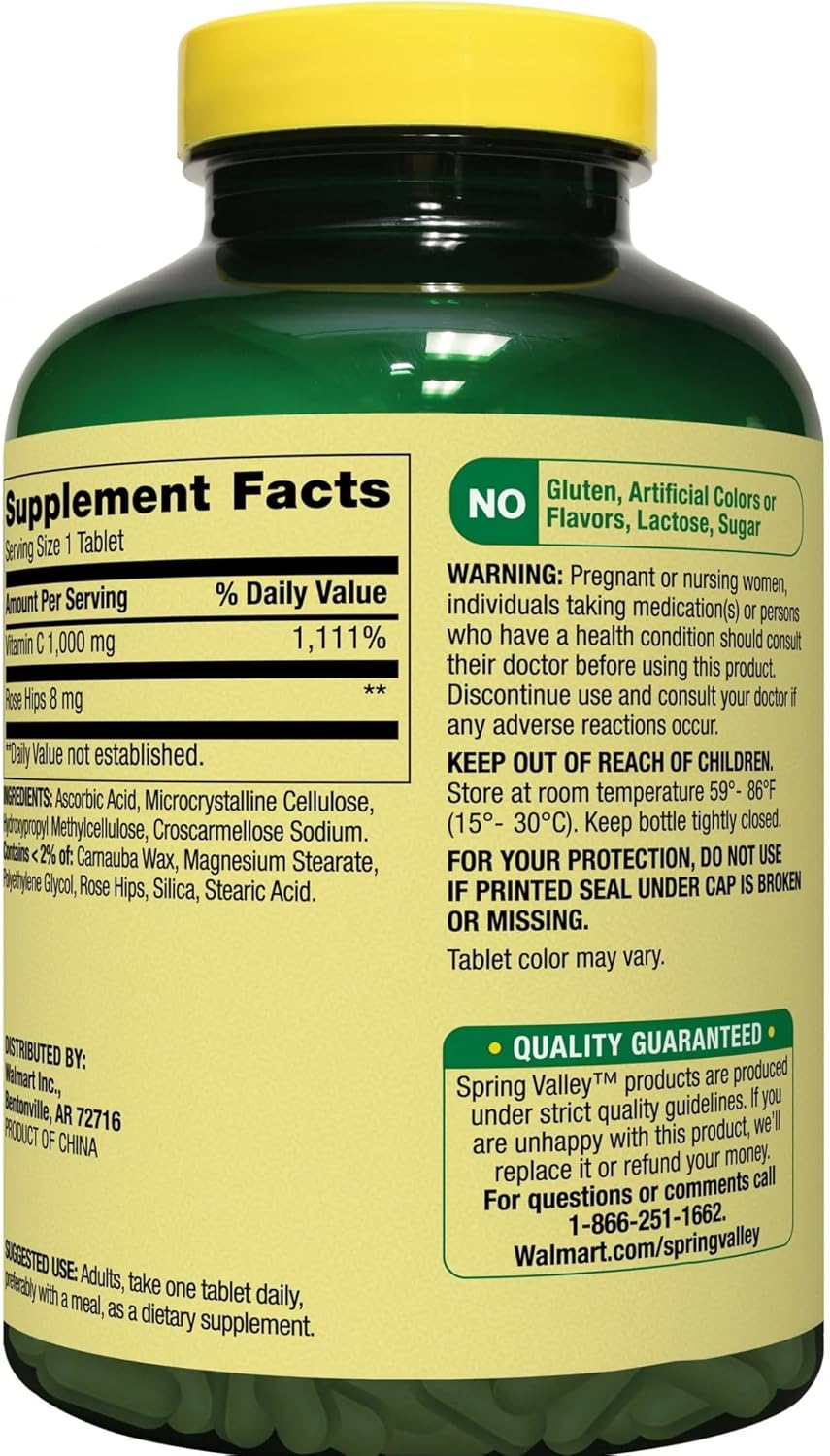 Spring Valley Vitamina C 1000 mg 250 Tabletas