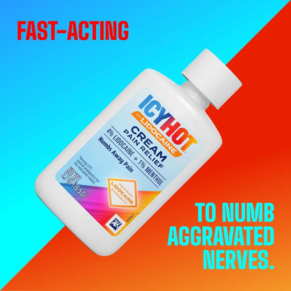 Icy Hot Max  con Lidocaina Crema para aliviar el dolor con lidocaína + mentol  76gr.