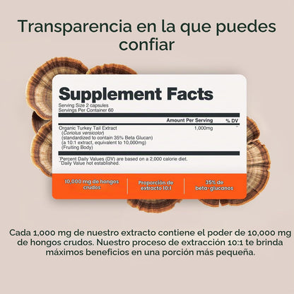 Freshcap - Hongos de cola de pavo, apoyo intestinal e inmunológico, 120 Capsulas