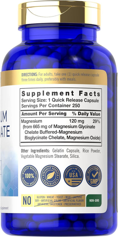 Carlyle Bisglicinato de magnesio tamponado 665 mg | 250 cápsulas
