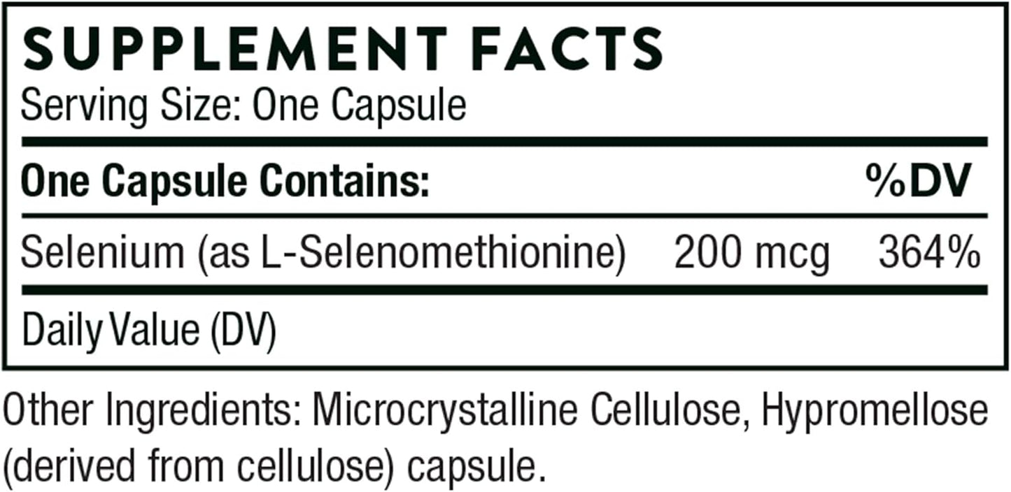 Thorne - Selenium 200mcg, 60 capsulas