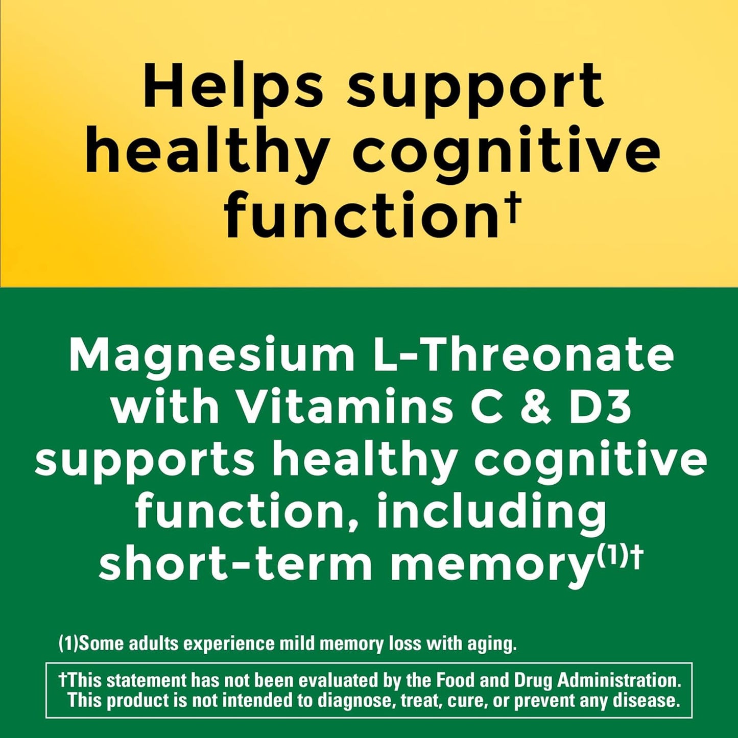 Nature Made L-treonato de magnesio con vitamina C y vitamina D3, proporciona 130 mg de magnesio de 1800 mg de treonato de magnesio L, suplemento de magnesio de apoyo cognitivo, 90 cápsulas