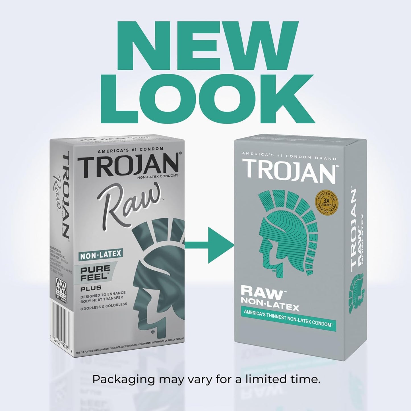 Trojan Preservativos finos lubricados sin látex crudos para hombres, 10 unidades