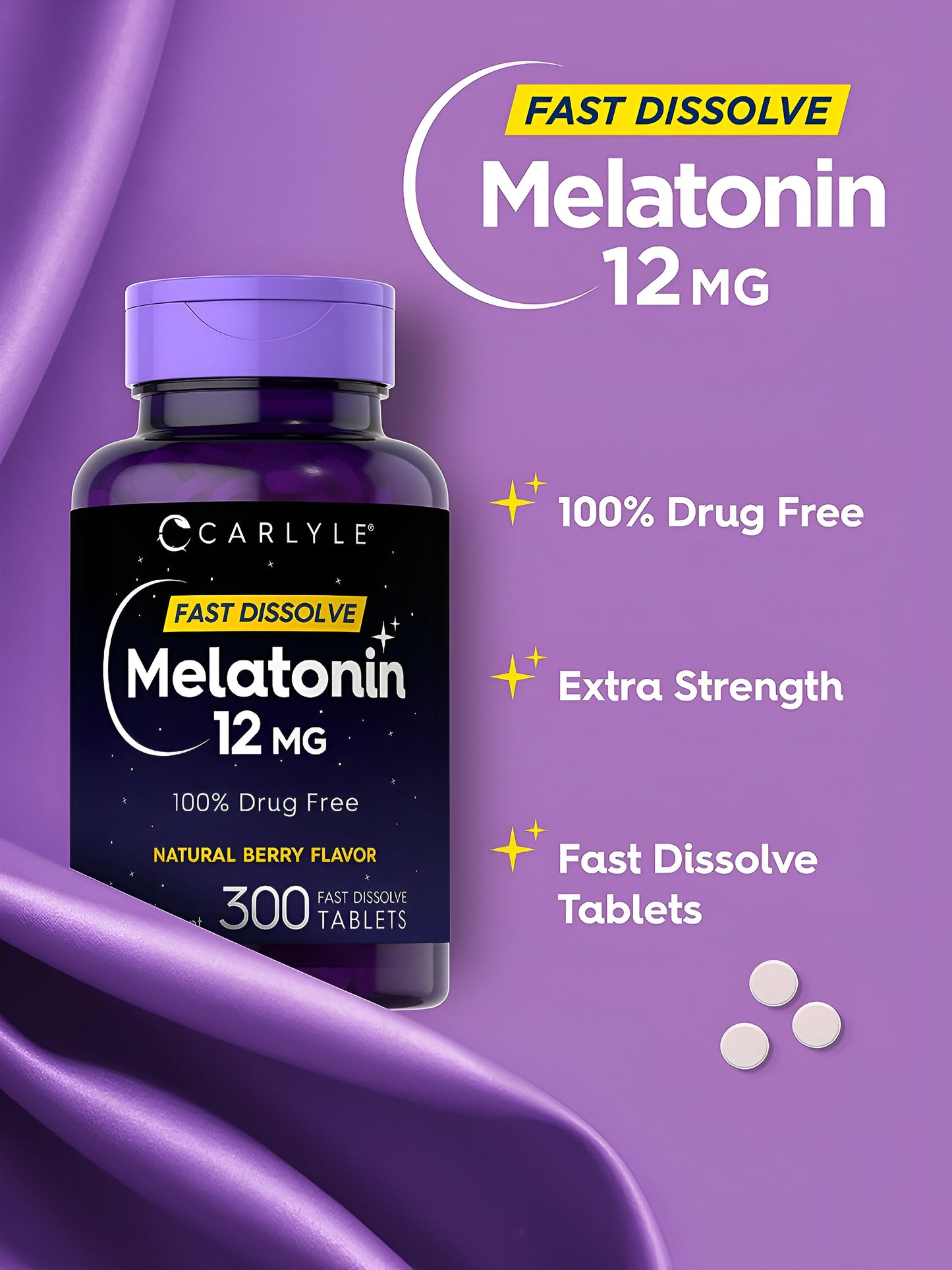 Carlyle Melatonina 12 mg de disolución rápida, 300 Tabletas