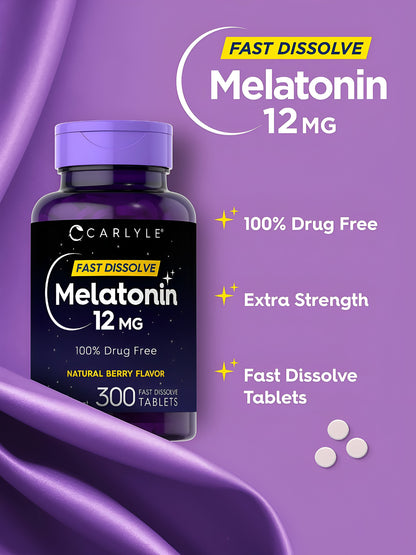 Carlyle Melatonina 12 mg de disolución rápida, 300 Tabletas