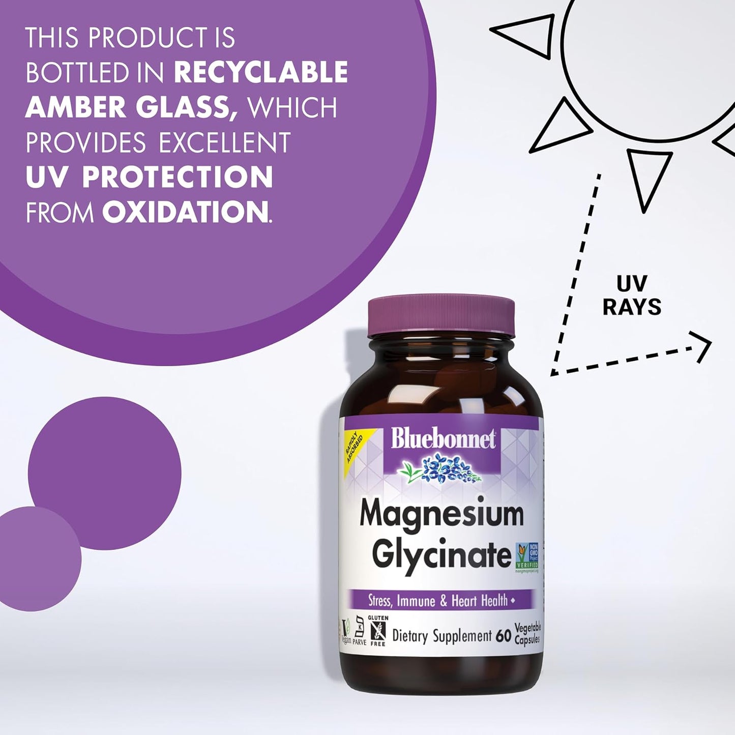 BlueBonnet  - Magnesio Glycinate 400mg, 60 capsulas