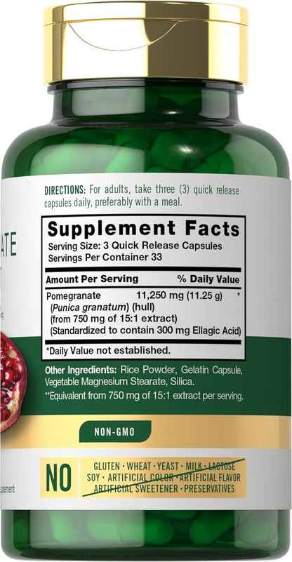Carlyle - Pomegranate Extract 11,250mg - 100 cápsulas de liberación rápida