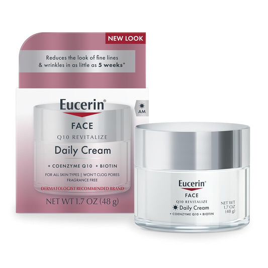 Crema Eucerin para piel sensible, para rostro, con Q10, antiarrugas, 48g