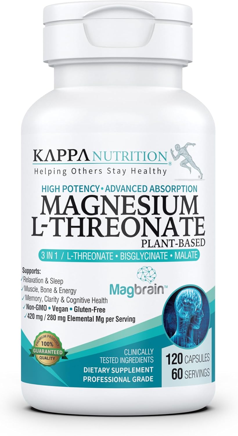 Kappa Nutrition, Magnesium L-Threonate Mag Brain, 120 capsulas