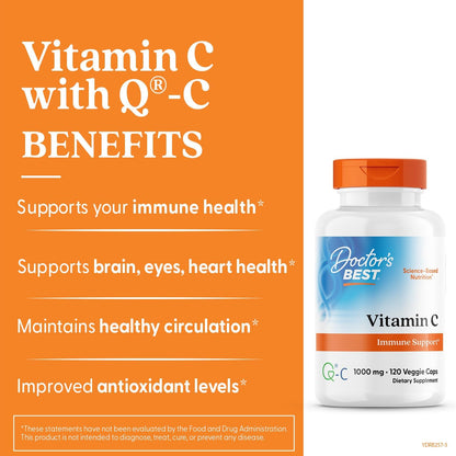Vitamina C con Qualic 1000mg , 120 capsulas - Doctor Best