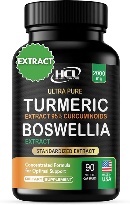 HCL - Turmeric + Boswellia extract 2000mg, 90 capsulas
