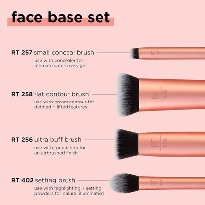 Real Techniques Juego de 4 brochas de maquillaje para base facial