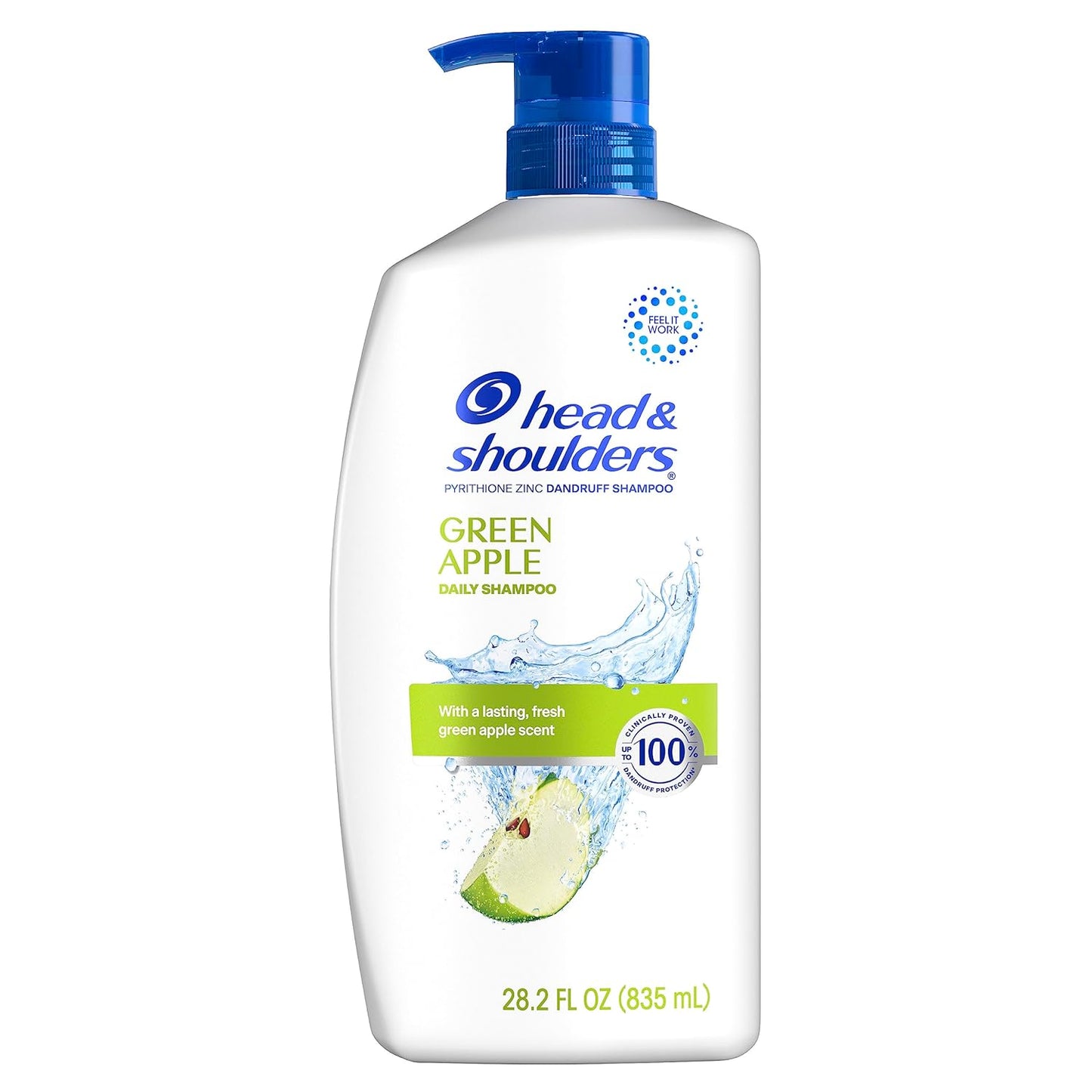 Head and Shoulders Champú para la caspa, tratamiento anticaspa, manzana verde para uso diario, sin parabenos, 835ml