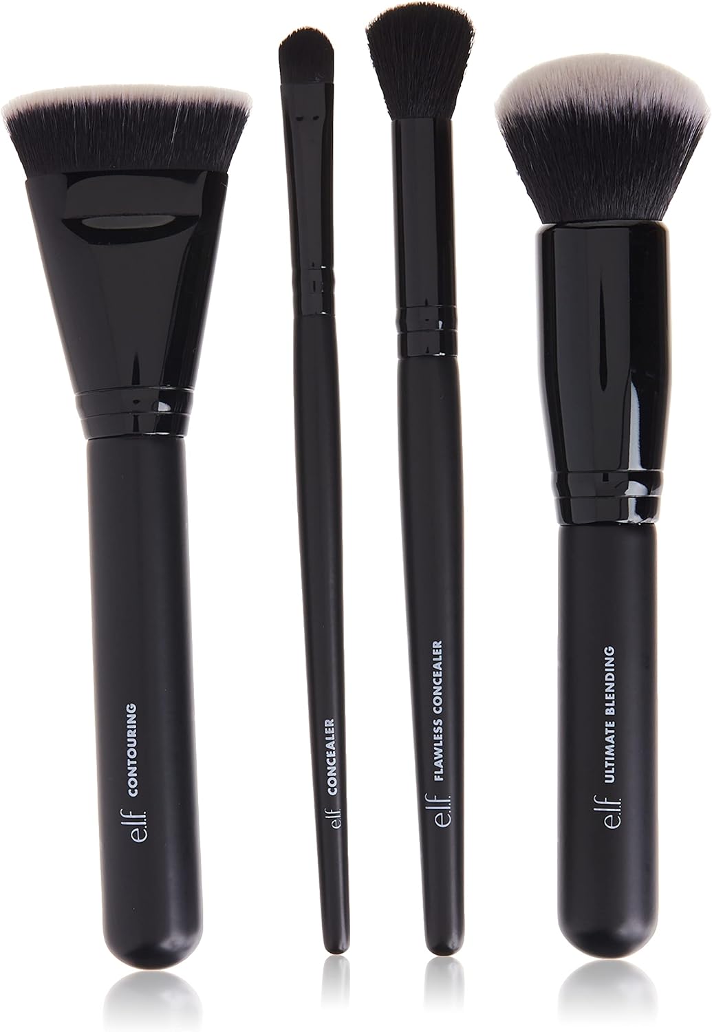 Elf Complexion Perfection Brush Kit, brochas de maquillaje para corrector y base, fabricadas con cerdas sintéticas libres de crueldad animal