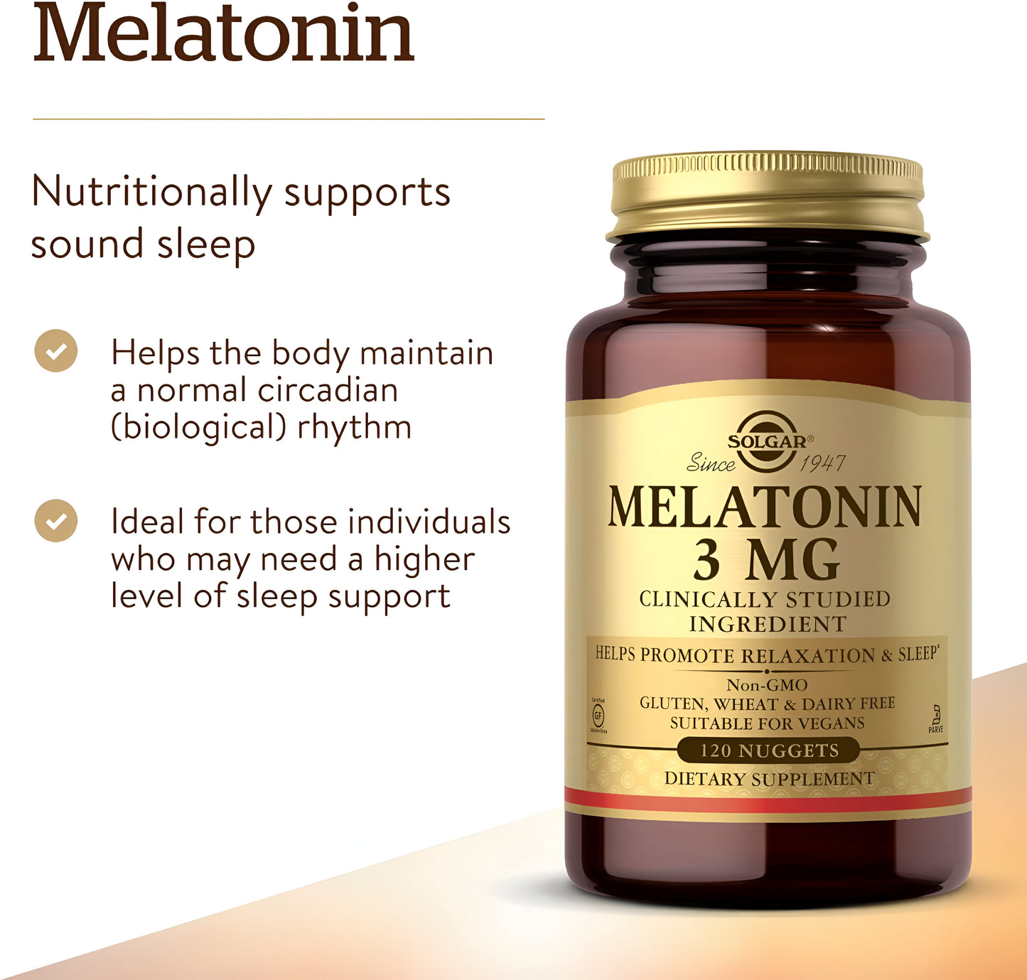 Melatonina 3mg , 120 Tabletas - Solgar