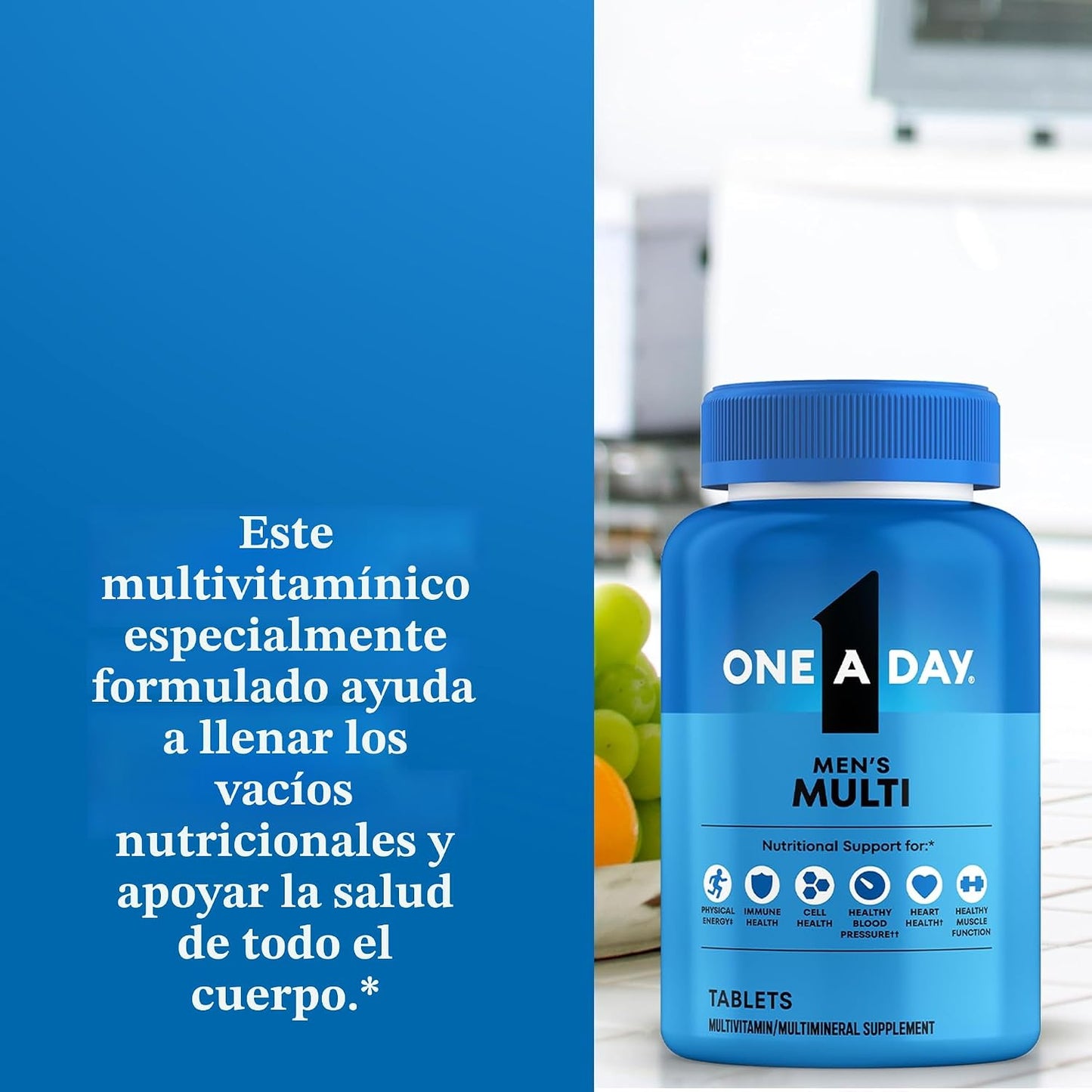 One A Day Suplemento multivitamínico para hombre, 200 Tabletas