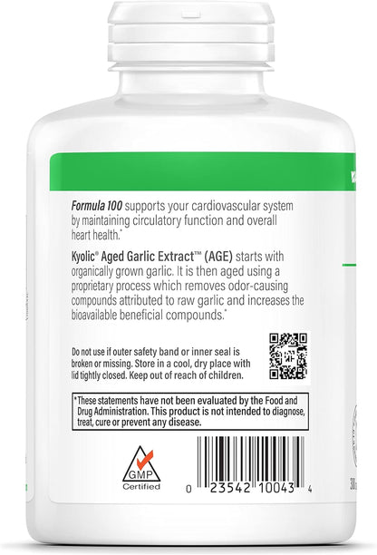 Wakunaga - Kyolic Aged Garlic Extract, cardiovascular health original formula 100 - 300 capsulas