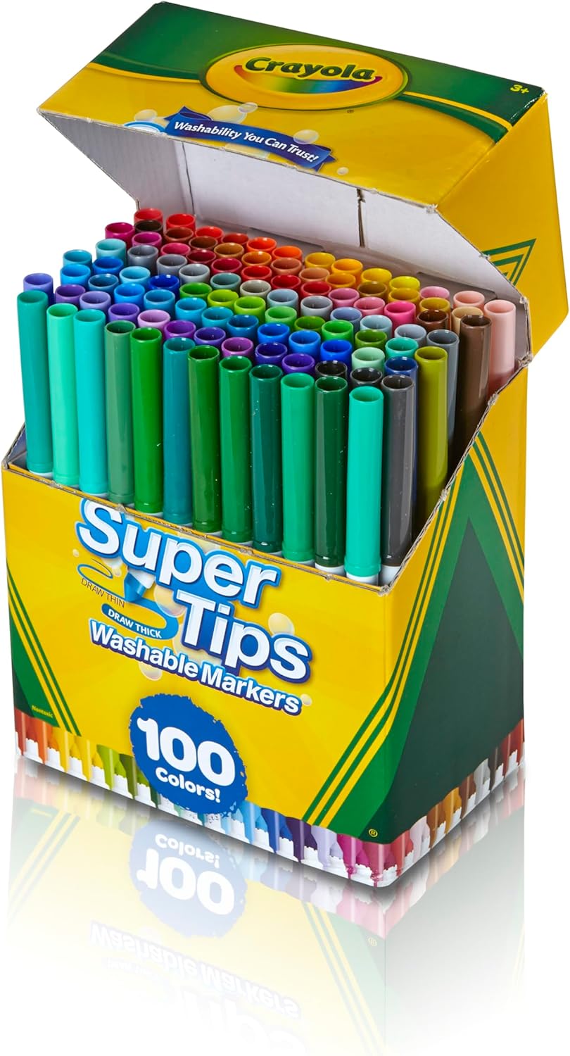 Crayola Supertips , juego de 100 plumones lavables Deluxe Limited Edition