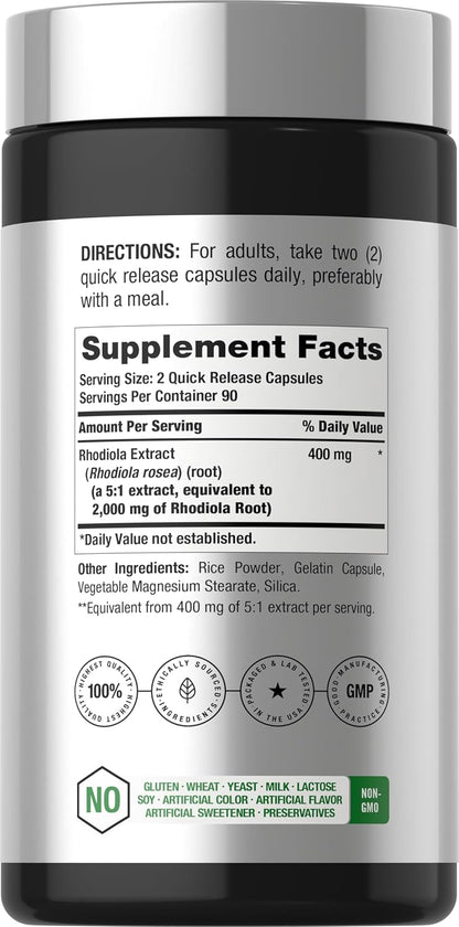 Horbäach Cápsulas de Rhodiola Rosea | 180 unidades