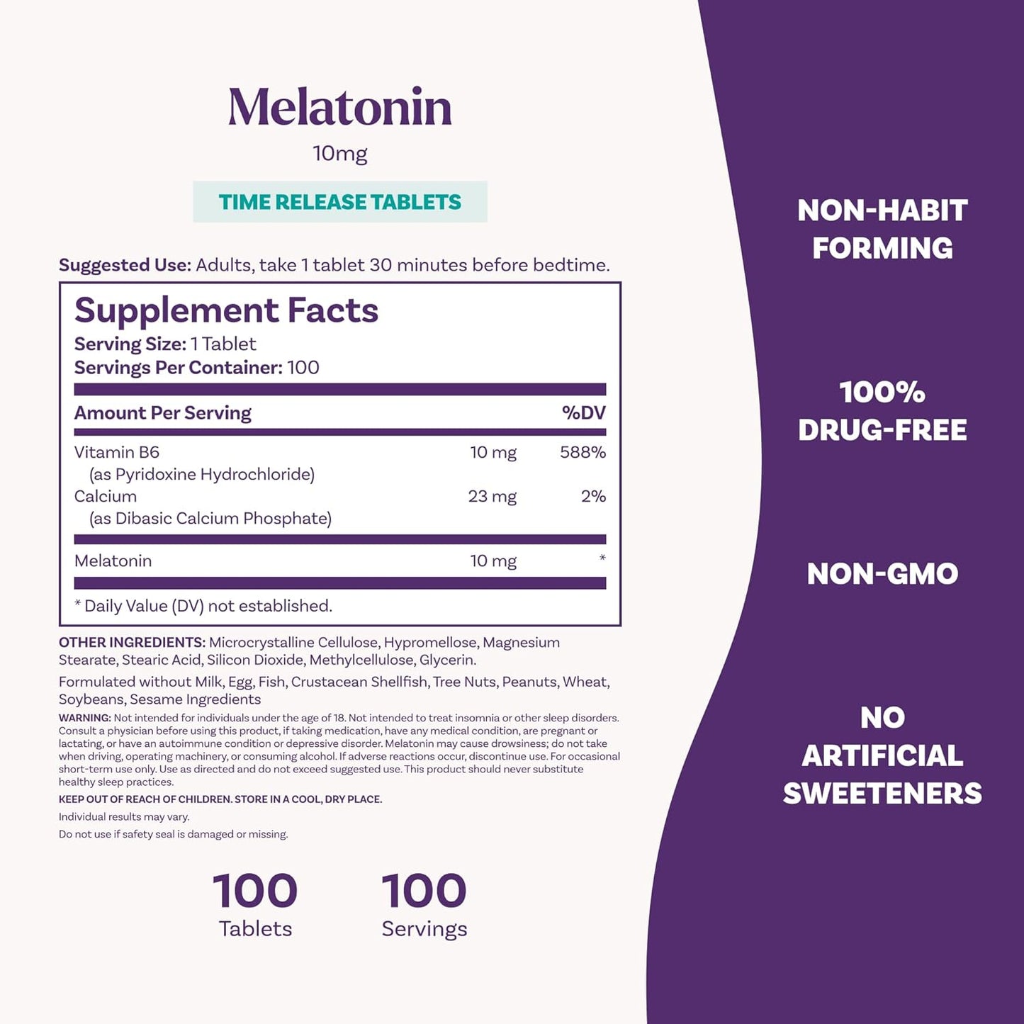 NATROL -MELATONIN 10MG TIME RELEASE, tabletas