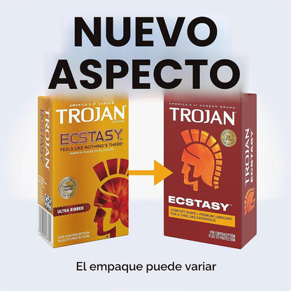 Preservativo con lubricante ultrasuave Trojan Stimulations de Ecstasy , 26 unidades