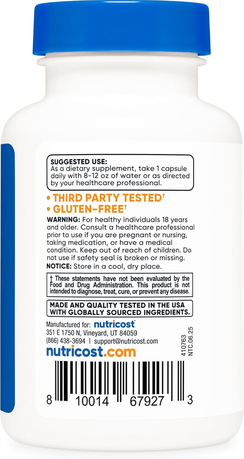 Nutricost KSM-66 Extracto de raíz de Ashwagandha 600 mg, 60 cápsulas vegetales