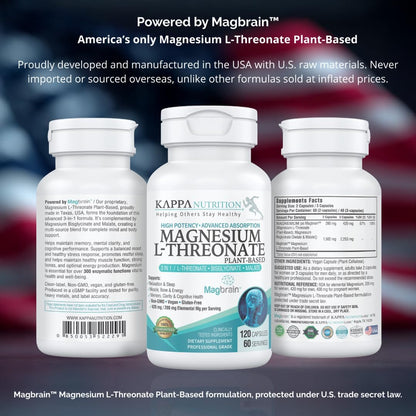 Kappa Nutrition, Magnesium L-Threonate Mag Brain, 120 capsulas