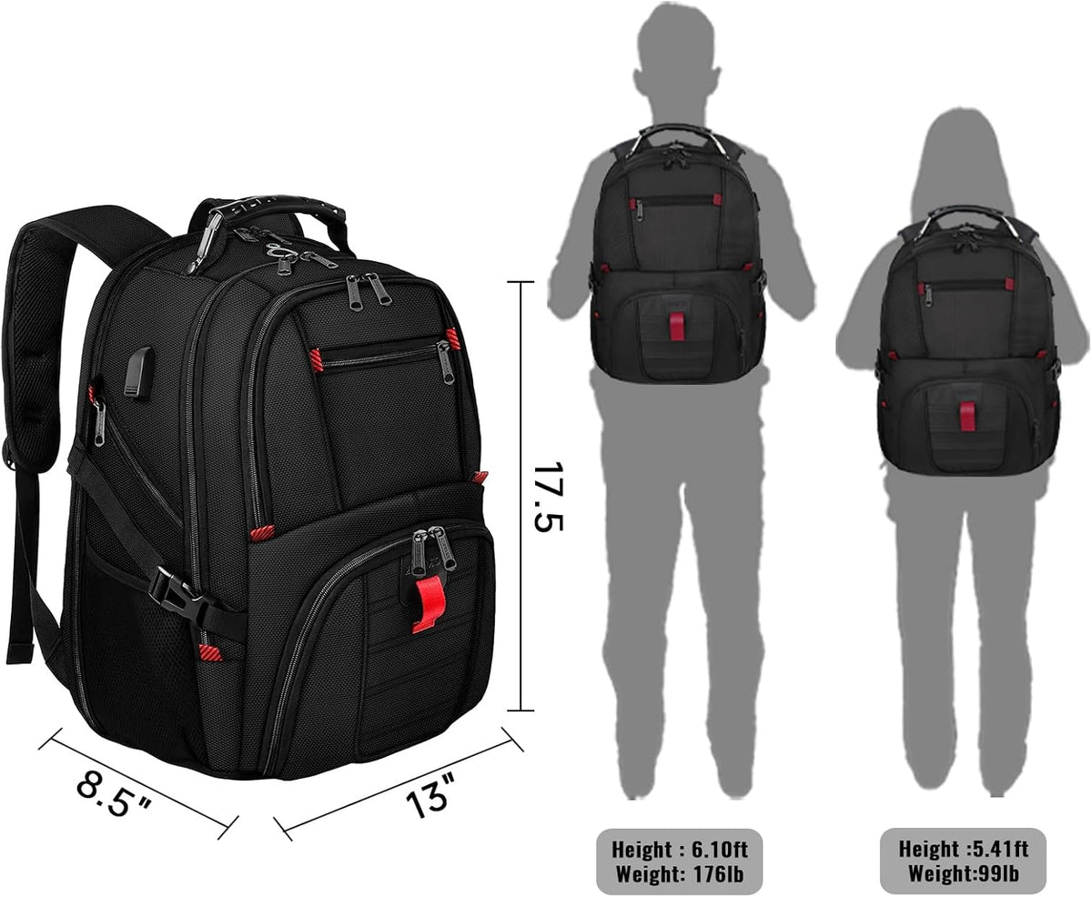 YOREPEK - Mochila de viaje Extra grande de 50 Litros para laptop de 17 Pulgadas