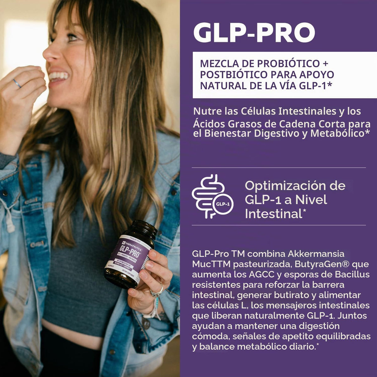 Triquetra, GLP-Pro: Mezcla de probióticos y postbióticos para el apoyo natural de GLP-1 — Akkermansia MucT, 30 capsulas