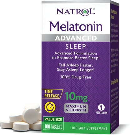 MELATONINA NATROL 10MG. ADVANCED SLEEP- TIME RELEASE en TABLETAS