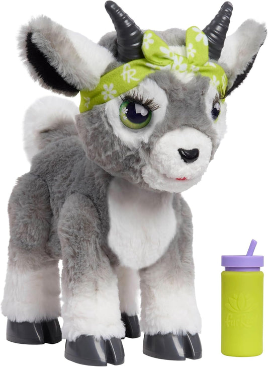 Just Play FurReal Daisy The Yoga Goat - Juguete interactivo de peluche realista de 11 pulgadas,+4 años