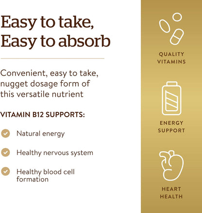 Solgar Vitamina B12, 1000 mcg, 100 Nuggets