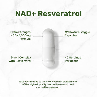 Deal Supplement - NAD+ RESVERATROL 1000mg, 120 capsulas