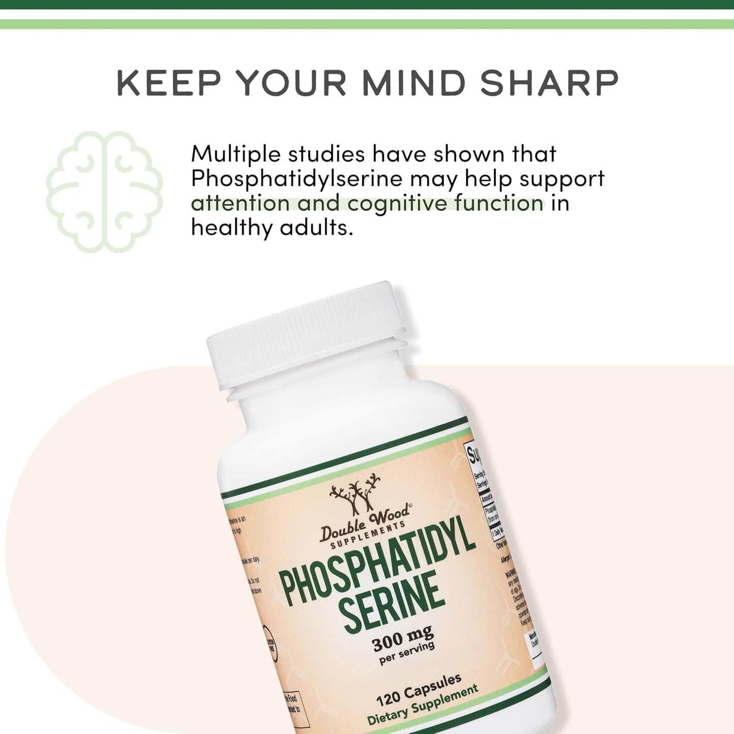 Double Wood - Phosphatidyl lSerine Supplement 300mg, 120 capsulas
