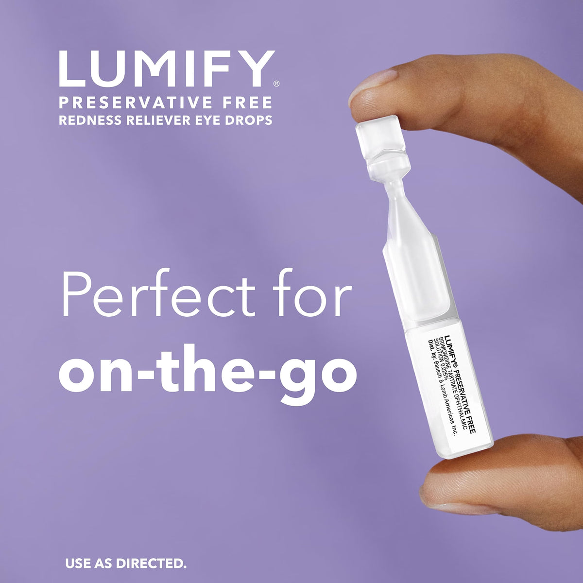Lumify - Gotas oftálmicas  para aliviar el enrojecimiento y la sensibilidad ocular, 20 viales