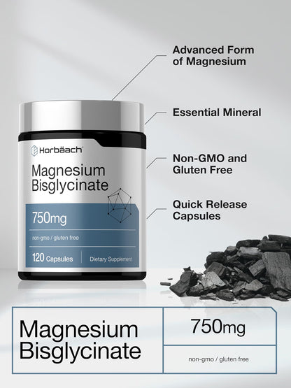 Horbäach - Magnesium Bisglycinate |750mg |  120 capsulas
