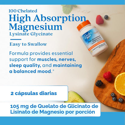 Doctor's Best High Absorption Magnesium Glysinate  105mg - 120 capsulas