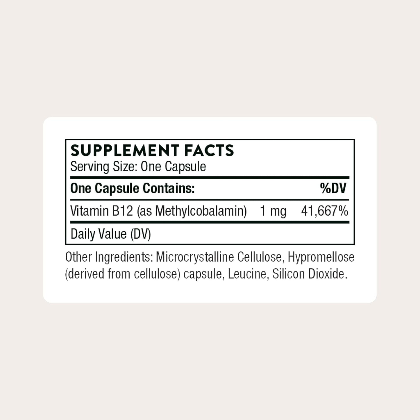 Thorne - Vitamina B12 as Methylcobalamin, 60 capsulas