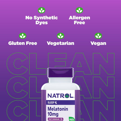 Natrol Melatonina 10mg Fast Dissolve 100 tabletas sabor a fresa