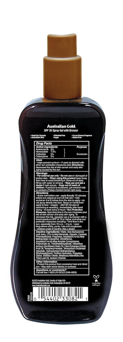 Australian Gold - bronceador instantáneo SPF 30, 237ml