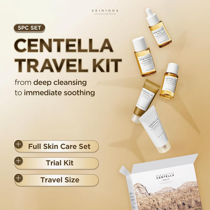 Kit de viaje SKIN1004 Centella, set de cuidado facial coreano con tónico, hidratante, sérum, aceite limpiador y limpiador