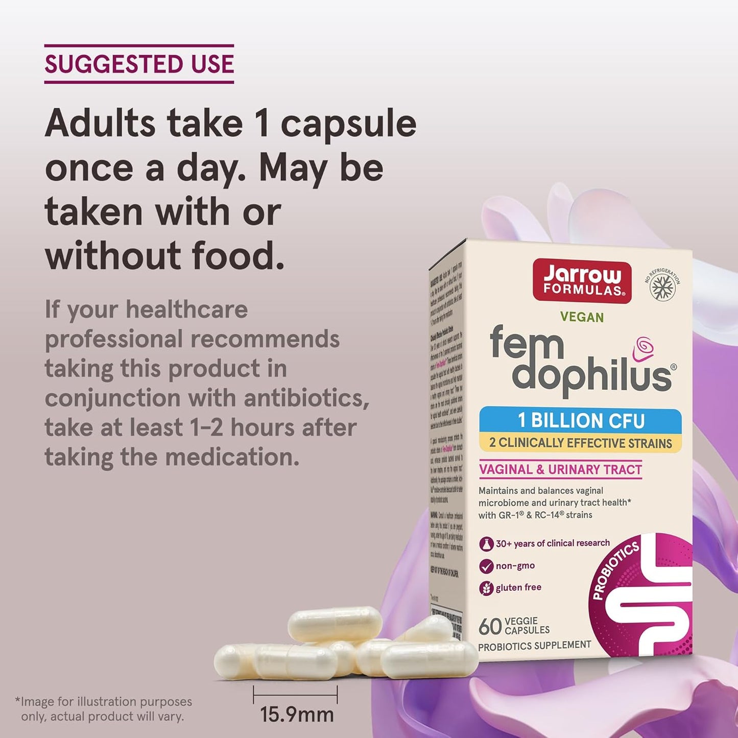 Jarrow Formulas - Fem dophilus 1billion CFU Vaginal & Urinary Tract, 60 capsulas