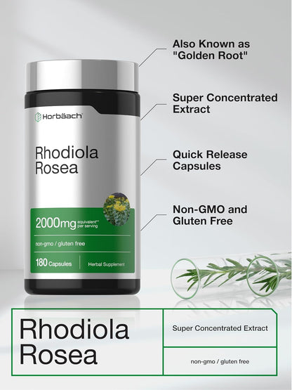 Horbäach Cápsulas de Rhodiola Rosea | 180 unidades
