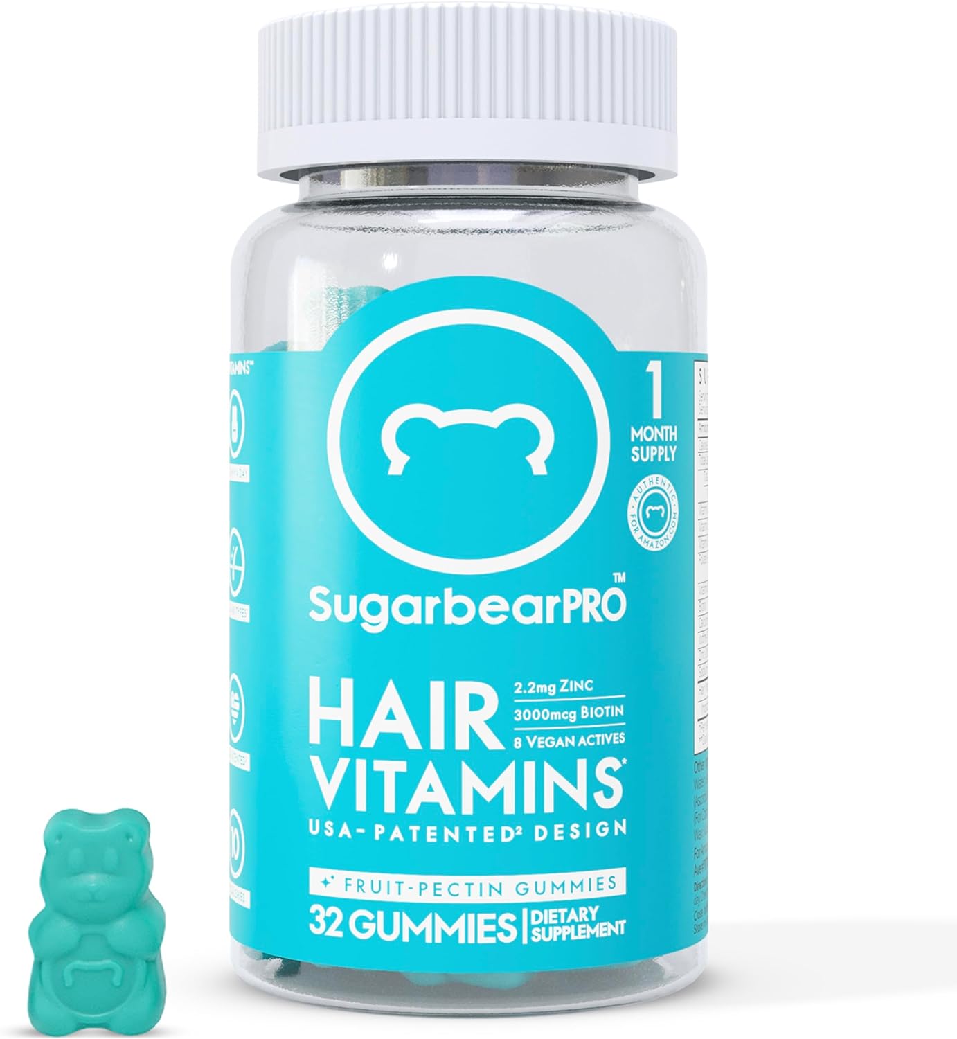 Hair vitamins  Sugar Bear - Vitaminas para el cabello 32 gomitas suplemento para 30 días