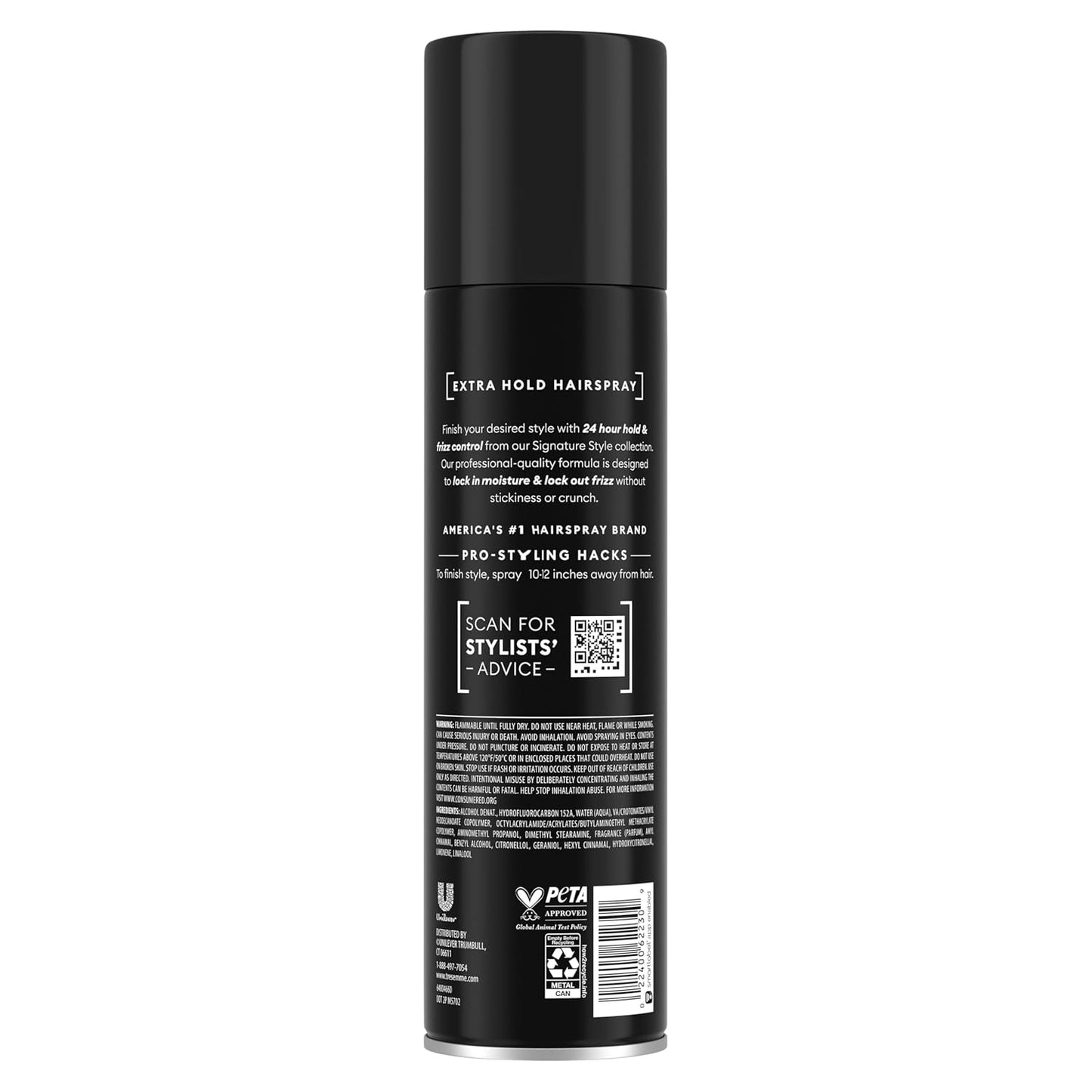 TRESemmé Spray para el cabello Extra Hold para el control del frizz de 24 horas, con tecnología Pro Lock, 413g