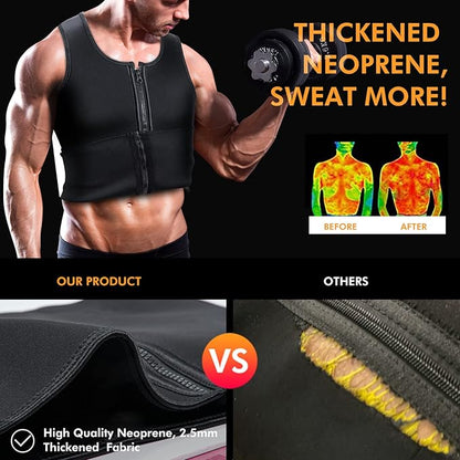 Chaleco de sauna para hombre - Cinturón doble para sudar y moldear el cuerpo para entrenamiento en el gimnasio