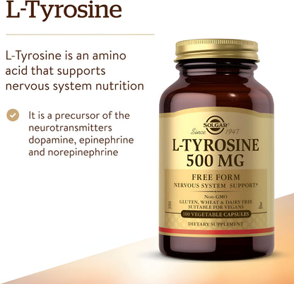 L-Tyrosine 500mg - 100 capsulas vegetables