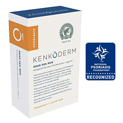 Kenkoderm Jabón de lodo del Mar Muerto de Psoriasis con aceite de argán y manteca de karité, 120gr