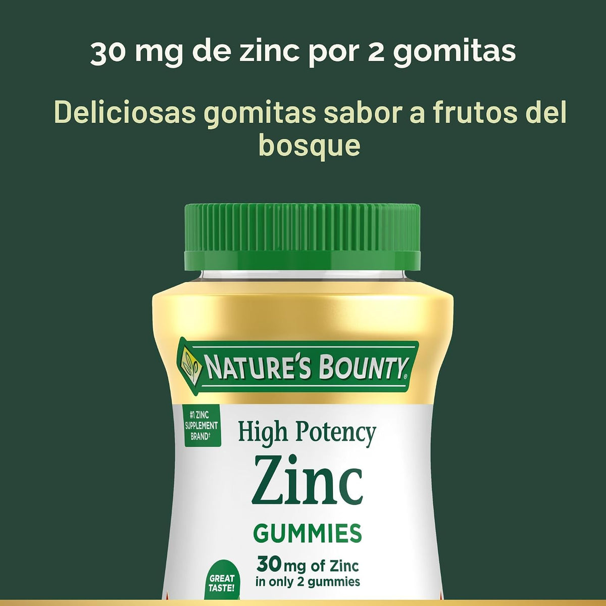 Nature's Bounty Gomitas de zinc, 30 mg, sabor a bayas mixtas, 120 unidades