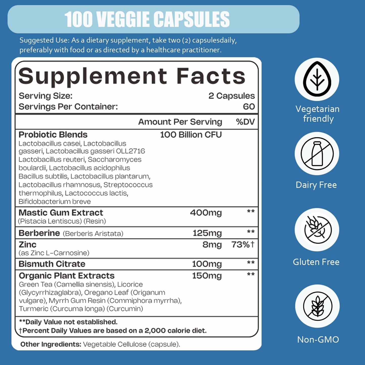 Soomio - H.Pylori Support Probiotic 100 mil millones 120capsulas